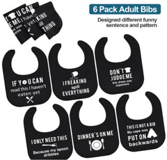 6 Pcs Funny Adult Bibs for about 23.6 x 18.1 inches, As Shown in Pictures