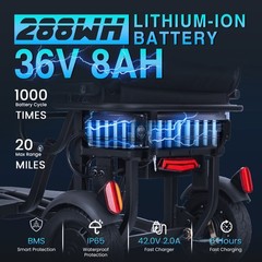 All Terrain Smart Adult Mobility Scooter with 20 Mile Range，Speed up to 9.3mph