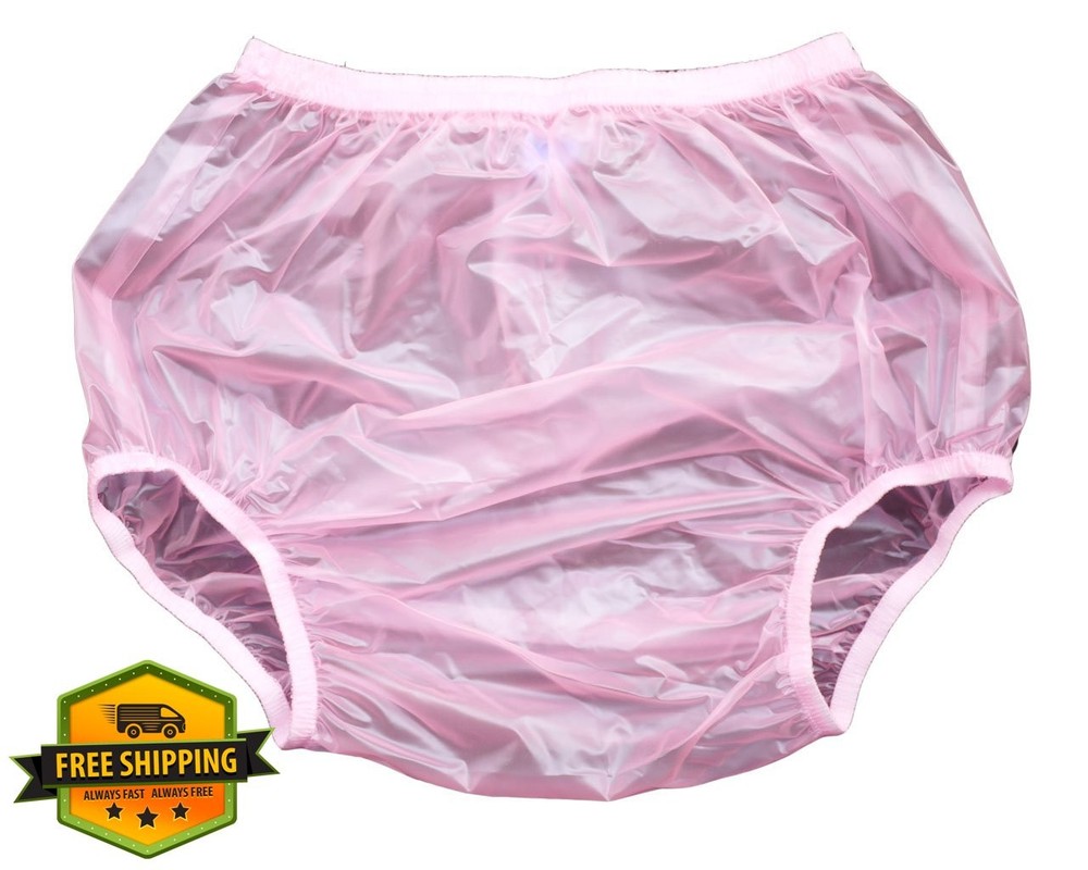 Haian Adult Incontinence Pants PVC Pull-on XX-Large Transparent Pink 3pk