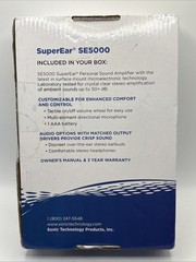 NEW Sonic Technology Super Ear SE5000 Personal Sound Amplifier OPEN DAMAGED BOX
