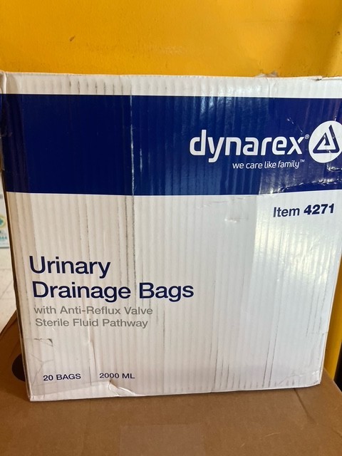 2000ml Urinary Drainage Bags Sterile Anti Reflux Valve ,4271, Lot of 6
