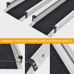 4/6/8 FT Aluminum Alloy Telescopic Wheelchair Scooter Mobility Ramp Portable