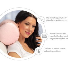 Microbead Bolster Neck Roll Pillow – Silky Feel, 14″ x 8″, Cream Peach