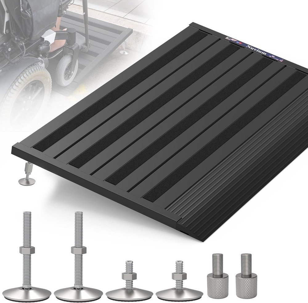 Adjustable Aluminum Threshold Ramp 22×36 1100lb Capacity