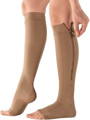 Silver Steps EZ Zip Open Toe Compression Socks, 20-30 mmHg L, XL, XXL, XXXL