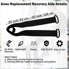 Knee Replacement Recovery Aids Kit – Leg Lifter Strap Elastic Exercise Bands for