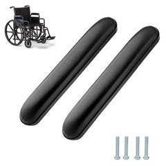 Full Length Padded Armrest Black 13-7/8″ Long Wheelchair and Transport Chair …