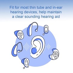 50 Count Hearing Aid Cleaner Ready-to-Use Stands Effective Thread-Fine Instrumen