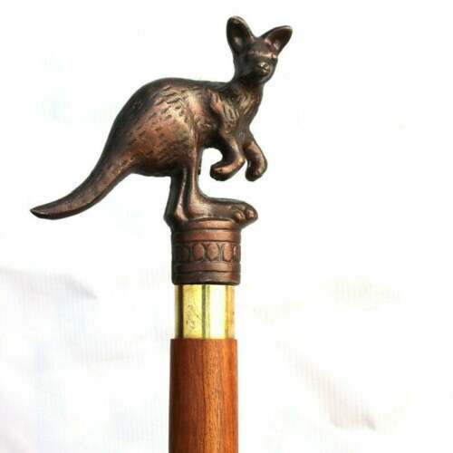 Antique Kangaroo Head Handle Victorian Walking Stick only For cane halloween new