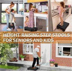One Step Stools for Adults, Portable Safety Step Platform for Seniors Small Plas