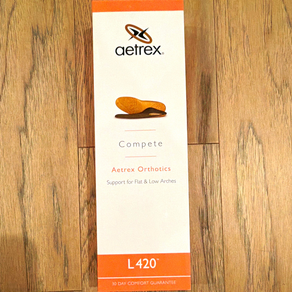 Aetrex Compete L420 Orthotic Insoles Anti-Microbial Women’s 7 (Flat & Low arch)