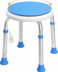 360° Swivel Shower Seat, FSA/HSA Eligible,6-Height Adjustable Bath Stool Non Sli