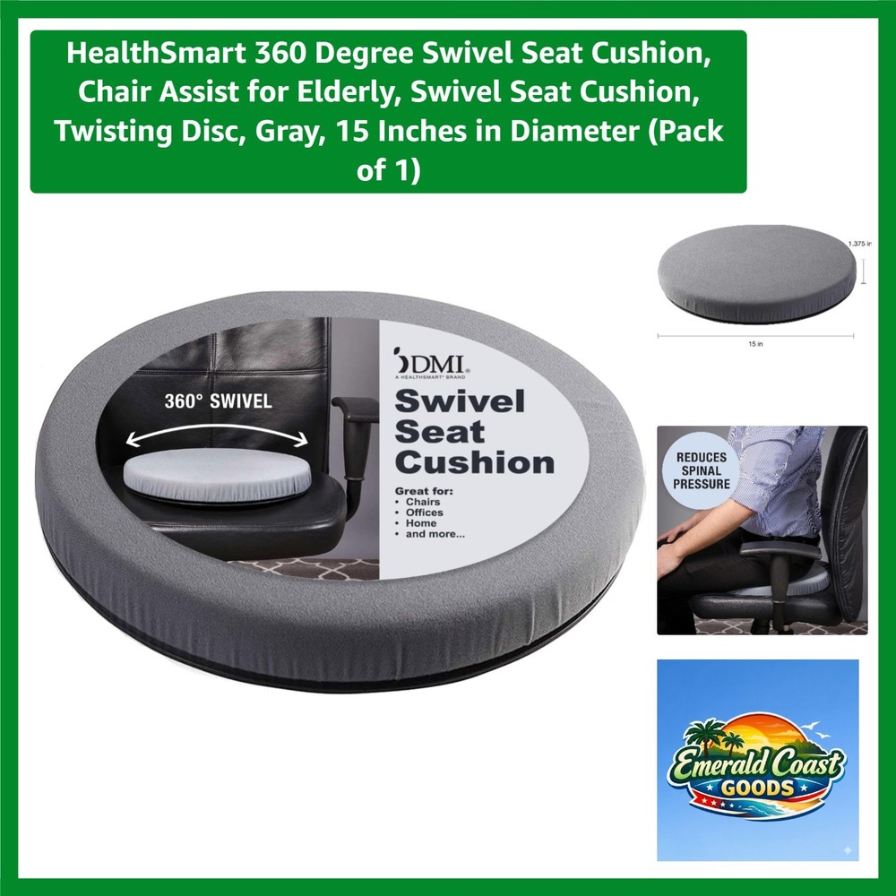 360° Swivel Seat Cushion for Elderly – Soft, Washable, 15