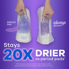 Always Discreet Incontinence Pads for Women Moderate Long 54 Count-FREE SHIPPING