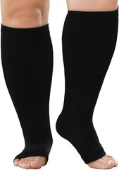 1Pair 2XL-7XL Plus Size Compression Socks Open Toe Compression Women& Men