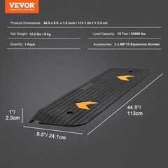Upgraded Rubber Threshold Ramp 1 Rise Wheelchair Ramp Doorway Natural