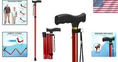 Aluminum Folding Walking Cane – 37-Inch Adjustable Canes for Elderly & Disabled
