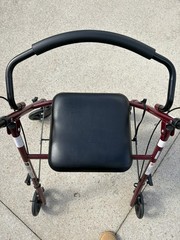 Medline Steel Rollator, 6” Wheels, 350-lb. Weight Capacity, Burgundy