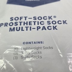 Knit-Rite Thuasne Soft Sock Prosthetic Sock Multi Pack KRSPRSWH. 1, 2 / 10″-14″