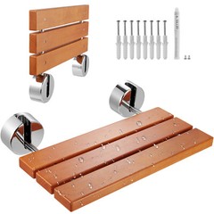 VEVOR Folding Teak Shower Seat 20.1“ x 13.2“ Wall Mounted Shower Bench 440 lbs
