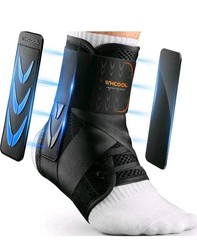 WHCOOL Slim-Fit Ankle Brace for Sprained Ankle, Quick Lace Up Ankle Support Sz L