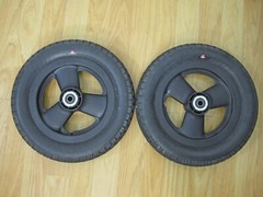 (2) 2.25×12 QUICKIE IRIS Power Express Wheel 1/2″ axle, Flat Free – EXCELLENT