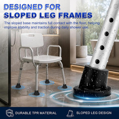 Shower Chair Leg Caps – Heavy Duty Replacement Feet for Bath Seat, 1-1/8″ I.D. S
