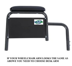 Healthline Padded Armrest For Wheelchairs Vinyl 10 Inch (Pack of 1), Black