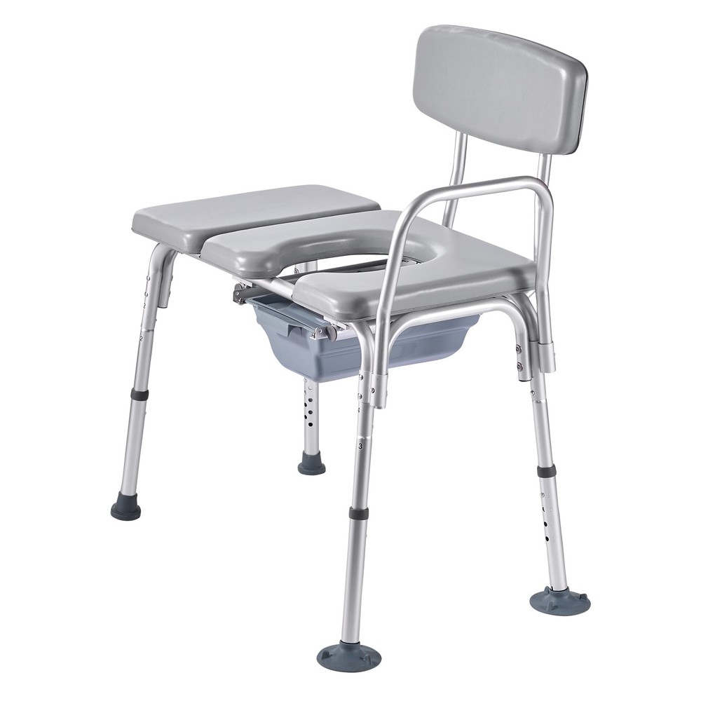 4-in-1 Bedside Commode Chair Raised Toilet Seat 500 lbs Adjustable Height