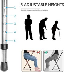 Compact 440 lbs Cane with Comfortable Seat & Adjustable Height – Portable Design