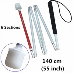VISIONU Aluminum Mobility Folding White 55 Inch (Pack of 1), Black Handle
