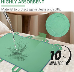 Positioning Bed Pad with 8 Reinforced Handles-34 x 52″-Reusable and Washable Tra