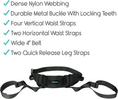 Transfer Belt with Leg Loops – Medical Nursing Safety Gait Assist Device – Ba…