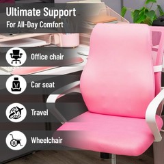 Mind Reader Air-Cloud Lumbar Cushion Memory Foam Back Support Pillow For Lower
