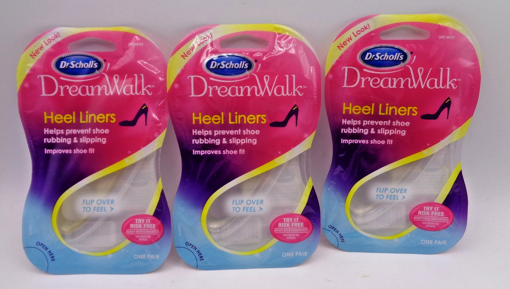 3 Pair of Dr. Scholl’s DreamWalk Heel Liners – Clear Liner