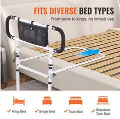 VEVOR Bed Assist Rail 450lb Foldable Bed Side Safety Rail 4‑Level Handle