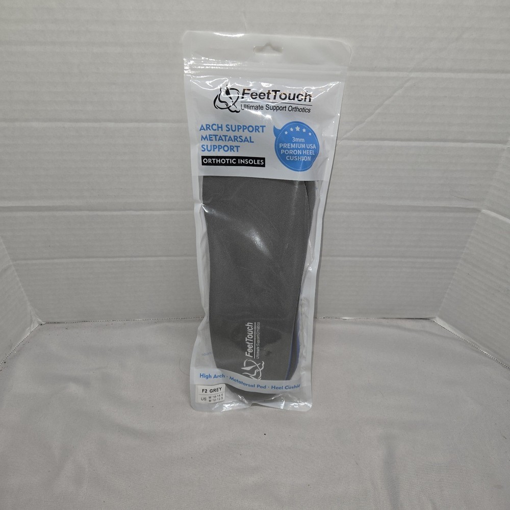Feet Touch Ultimate Support Orthotics Arch Support F2 Grey US W 14-14.5 M 12-12.