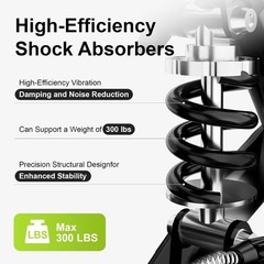 BlessReach All Terrain Knee Scooter Dual Brake 11″ Wheels Black WB2208-T