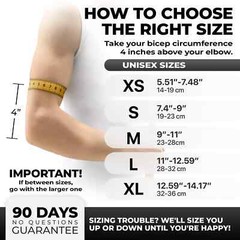 DR. BRACE Gel Padded Elbow Brace w/Removable Strap Compression Pain Relief Large