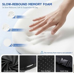 Office Chair Cushion for Tailbone & Back Pain Relief, Strong Lumbar Support Ergo