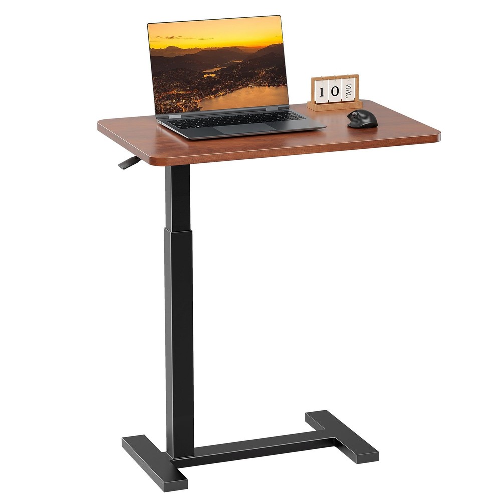 Alpen Adjustable Overbed Table Wheels Rolling Laptop Table Pneumatic Adjustable