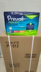 Prevail Per-Fit Adult Unisex Daily Underwear/Diapers – Medium – 4 Bags of 20