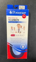 Power Step Protech 3/4 Length Insoles, Size ASM, Men 4/4.5, Women 6/6.5