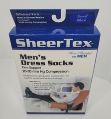 Men’s Compression Dress Socks Small Black, Firm Support 20-30mm Hg Lot Of 7
