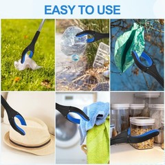 12-Piece Heavy-Duty Trash Grabber Tool Set – 32″ Telescopic Ergonomic Handle, No