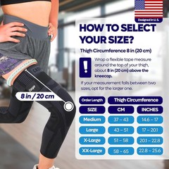 Full Leg Compression Sleeve Knee Support Brace Meniscus Tear Arthritis Pain Gym