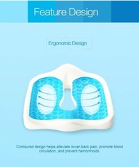 Organic Gel & Memory Foam Orthopedic Seat Cushion – Ergonomic for Coccy