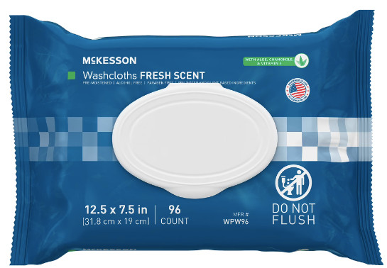 McKesson Personal Cleansing Wipes Disposable Washcloths Adult Care 192 Count