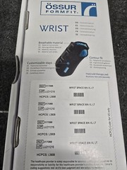 OSSUR 8″ WRIST BRACE, LEFT HAND, X-LARGE, BLACK, NEW