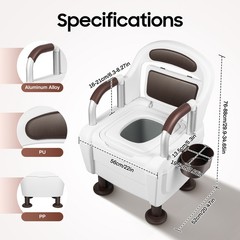 Bedside Commode, Adult Potty Chair Load 330lb for Seniors Elderly & Others